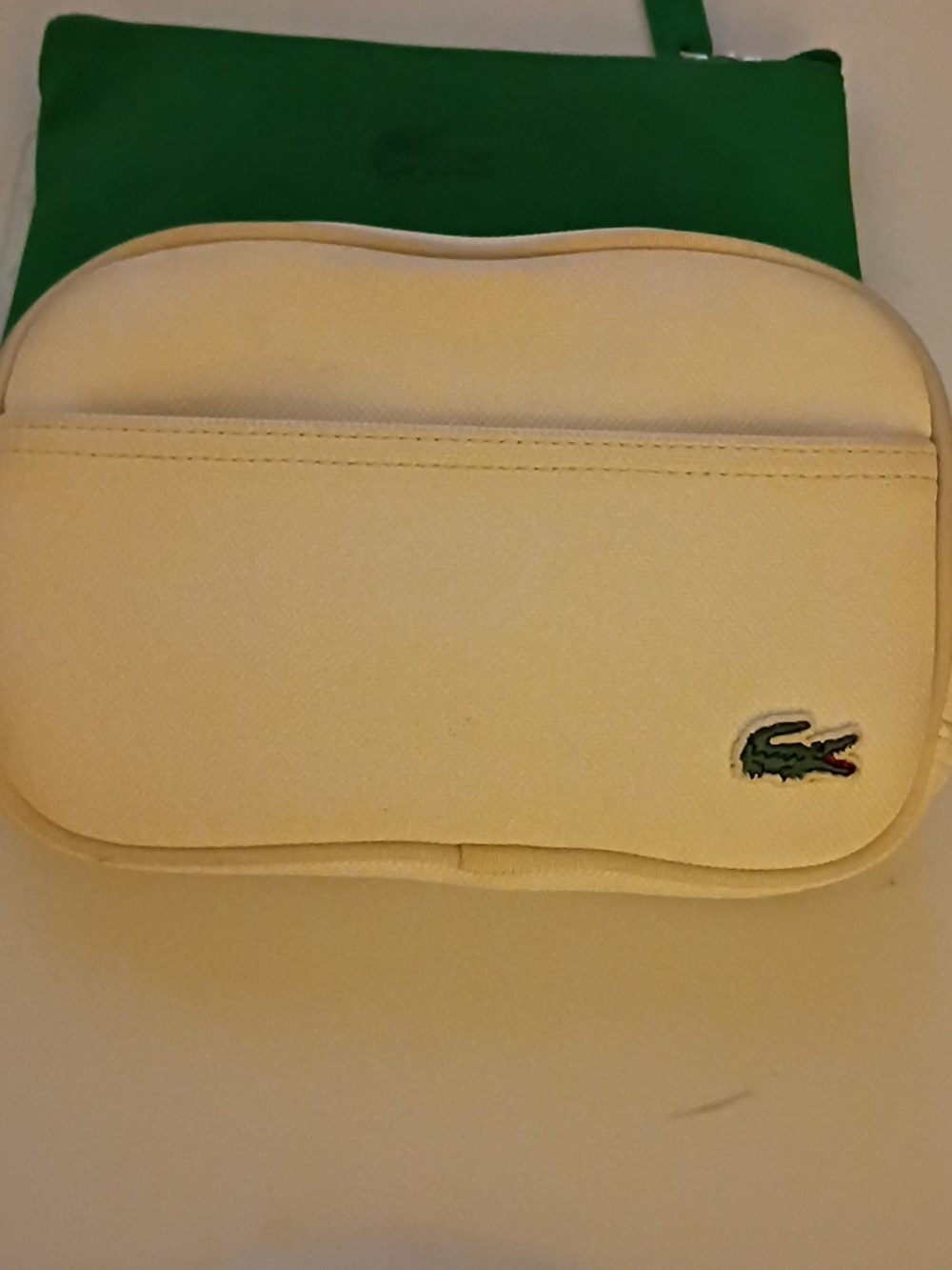 Lacoste White Pique Crossbody Pouch